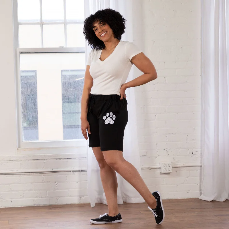 - Air box TSA certified check-inWomen's Black Drawstring Paw Bermuda Shorts