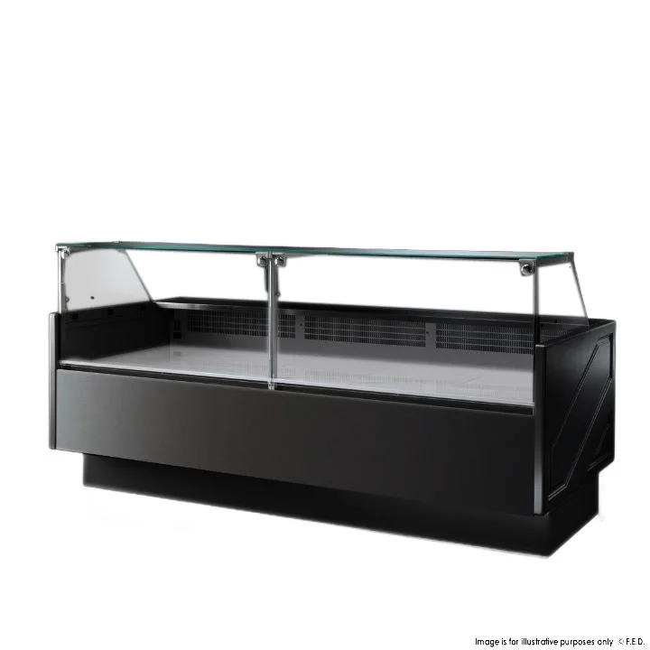 - Rabbit grass rack to prevent waste food boxSerie MR Black 2480mm Wide Deli Display with Storage and Castors TDMR-0925B