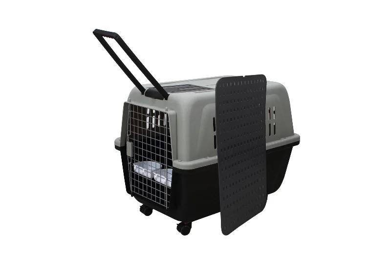 - Pet toys under yuanYES4PETS XL Plastic Kennels Pet Carrier Dog Cat Cage Crate With Handle and Removable Wheel Black - Pet toys under yuanYES4PETS XL Plastic Kennels Pet Carrier Dog Cat Cage Crate With Handle and Removable Wheel Black