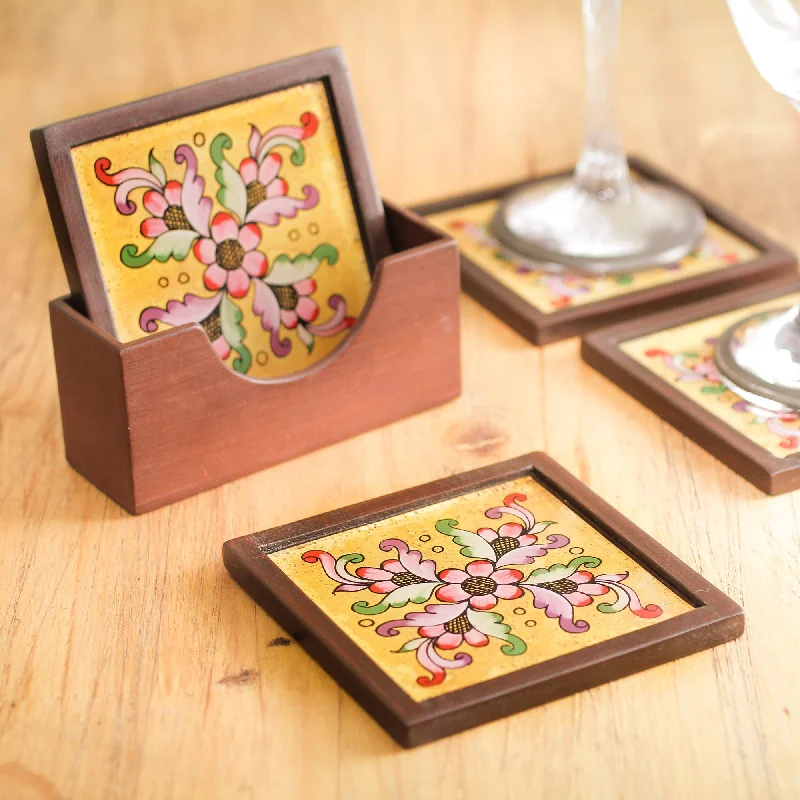 - Pet smart GPS locatorBlushing Blooms Four Hand Painted Glass Coasters and Holder