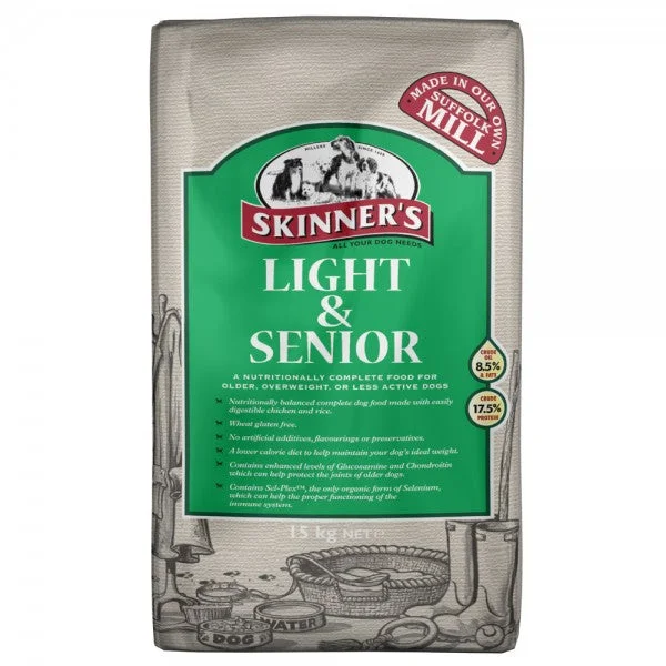 - Winter warm clothes for short-haired dogsSkinners Light & Senior Dog Food 15kg