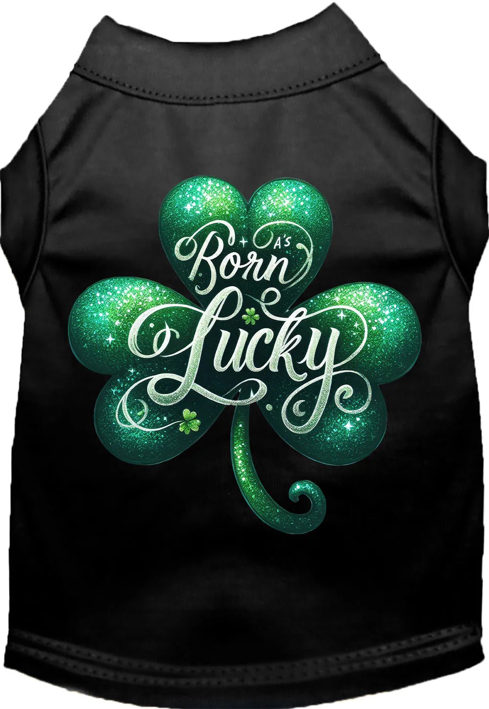 Dog clothesA's Born Lucky Screen Print Dog Shirt in Many Colors