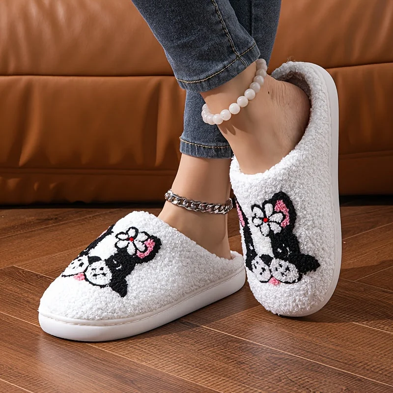 ---FrenFoot Adorable Frenchie Pattern Slippers for Dog Enthusiasts
