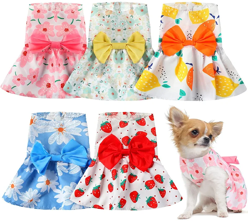 - Pet toys under yuanKUTKUT 5 Pieces Dog Dresses for Small Dogs Girls, Floral Puppy Dresses, Pet Dog Princess Bowknot Dress, Cute Doggie Summer Outits for Yorki, Shihtzu, Maltese etc - Pet toys under yuanKUTKUT 5 Pieces Dog Dresses for Small Dogs Girls, Floral Puppy Dresses, Pet Dog Princess Bowknot Dress, Cute Doggie Summer Outits for Yorki, Shihtzu, Maltese etc