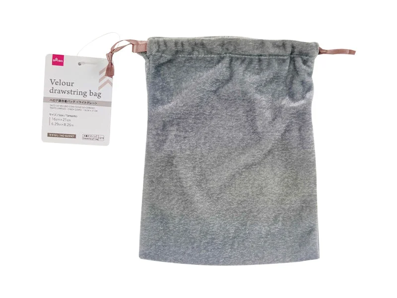- Pet monitor with cameraVelour drawstring bag-Simple text light gray 6.29in x 8.26in-
