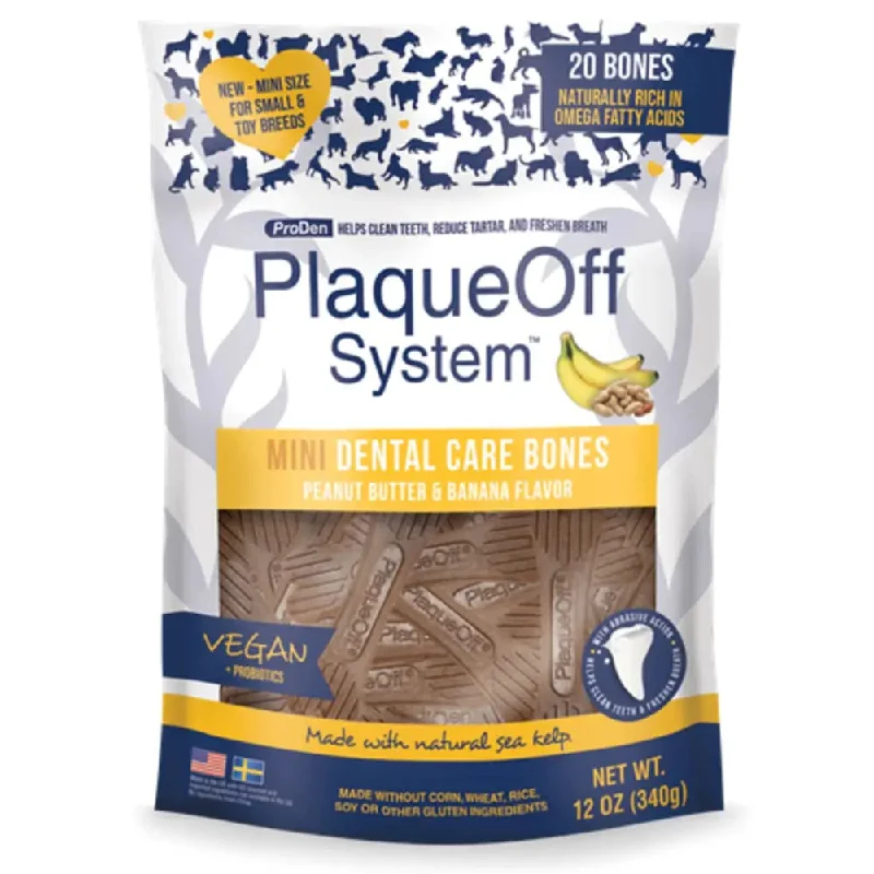 - Postoperative pet anti-licking Elizabethan collarPlaqueOff MINI Dental Care Bones Peanut Butter & Banana Dog Chews