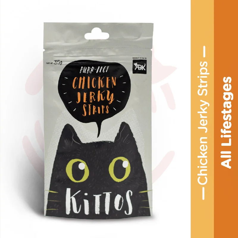    - Cat food for digestive health  Kittos Cat Treat - Chicken Jerky Strips (35g)