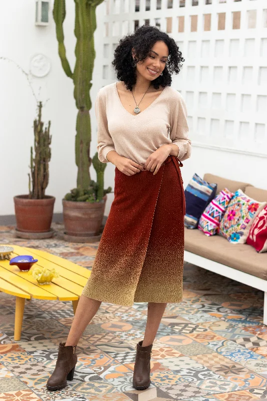 -Anti-slip claw protection raincoat FOR dogsThanta Degrade in Brown Organic Cotton Knit Wrap Degrade Russet Wrap Skirt from Peru -Anti-slip claw protection raincoat FOR dogsThanta Degrade in Brown Organic Cotton Knit Wrap Degrade Russet Wrap Skirt from Peru