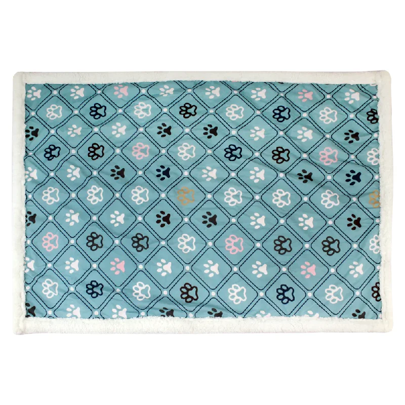 - Pet fence foldable indoorPawpourri Printed Paw Blanket for Dogs (Teal)