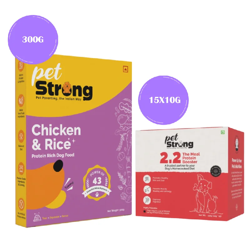 - ​​Christmas pet Christmas clothingPetStrong Chicken and Rice Fresh Food and 2.2  Meal Protein Booster for Dogs Combo