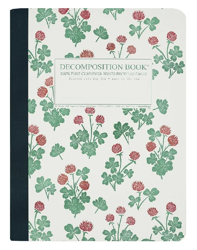 ---Crimson Clover Large Ruled Notebook