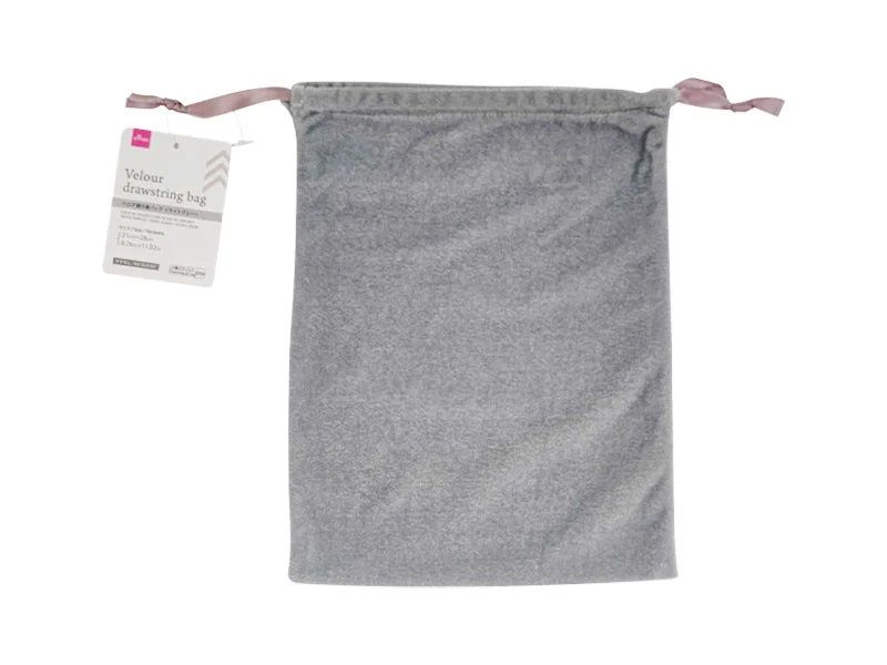 - Pet water dispenser UV sterilization versionVelour drawstring bag-Simple text light gray 8.26in x 11.02in-