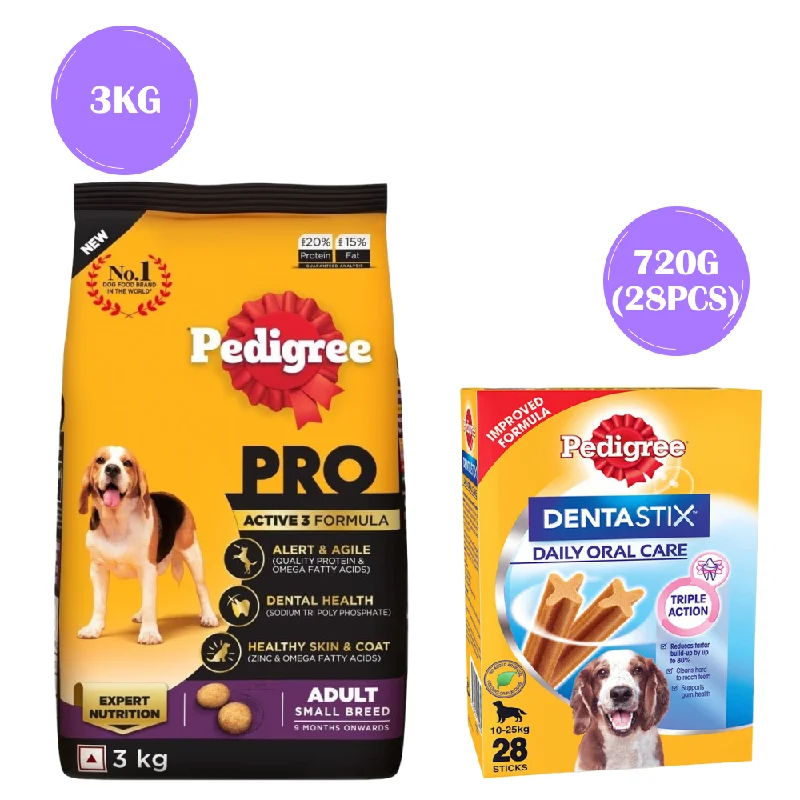 - Elderly dog ​​joint care mattressPedigree PRO Expert Nutrition Adult Dry Food for Small Breed and Pedigree Dentastix Oral Care for Adult (Medium Breed of 10 to 25 kg) Treats Combo for Dogs