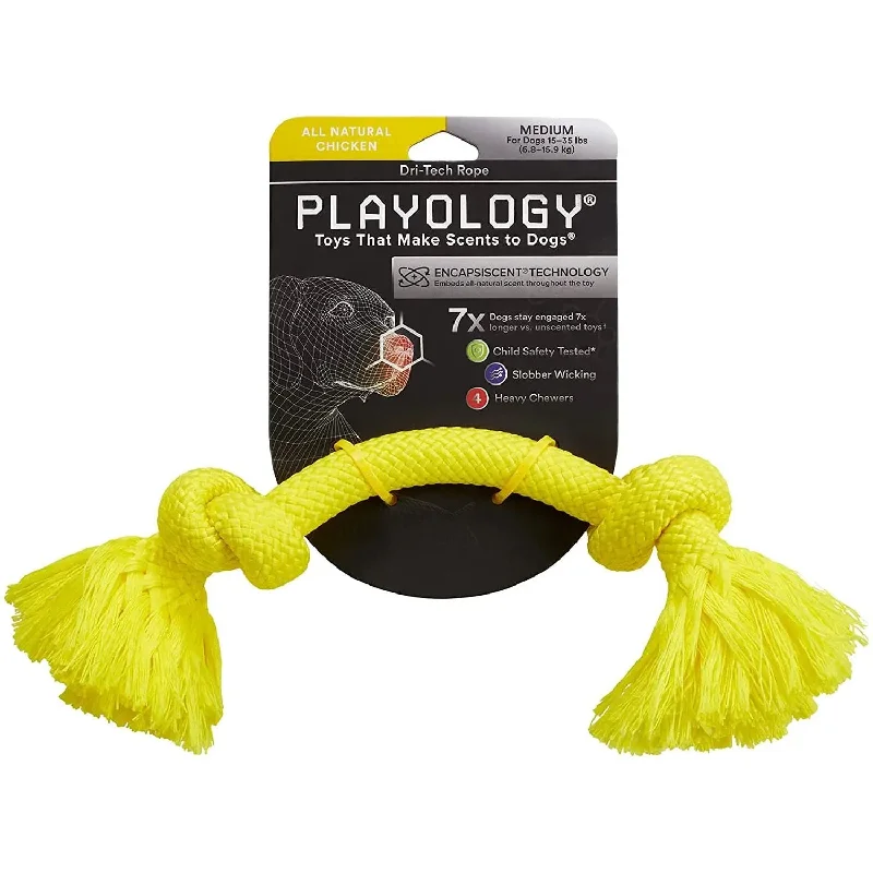  -Bite-resistant dog toy recommendationsPlayology Dri-Tech Rope Dog Toy All Natural Chicken Scent, Med