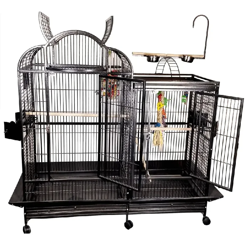 - Pet fence foldable indoorSpilt Level House Cage with Divider 69"x28"x74"