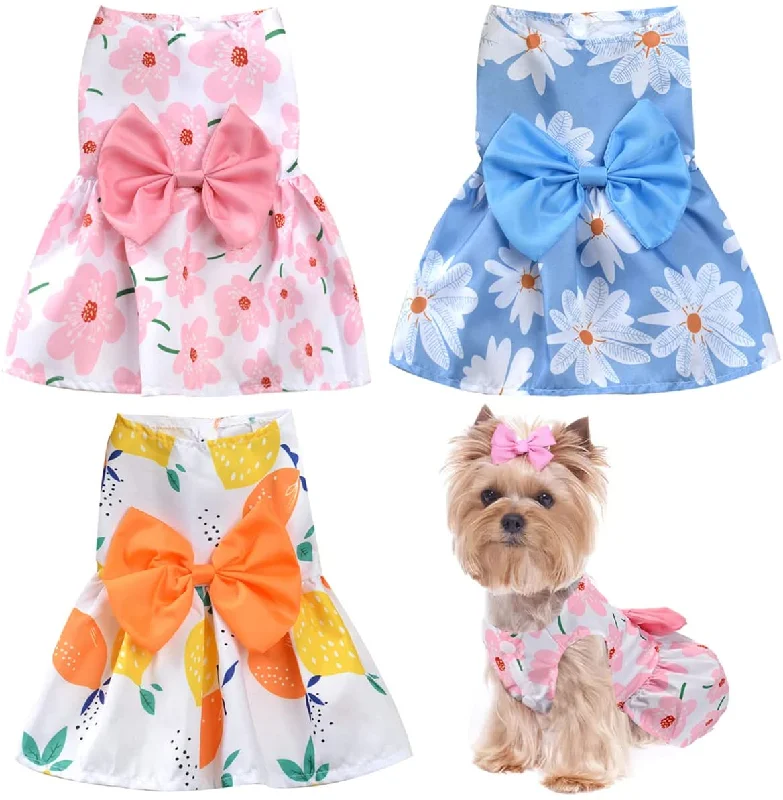 -Anti-scratch scratching board AND cat bed in oneKUTKUT 3 Pack Dog Dress for Small Dogs Girl, Princess Puppy Dress with Bow for Yorkie Maltese, Summer Pet Clothes Dog Tutu Skirt, Doggie Outfits Cat Apparel -Anti-scratch scratching board AND cat bed in oneKUTKUT 3 Pack Dog Dress for Small Dogs Girl, Princess Puppy Dress with Bow for Yorkie Maltese, Summer Pet Clothes Dog Tutu Skirt, Doggie Outfits Cat Apparel