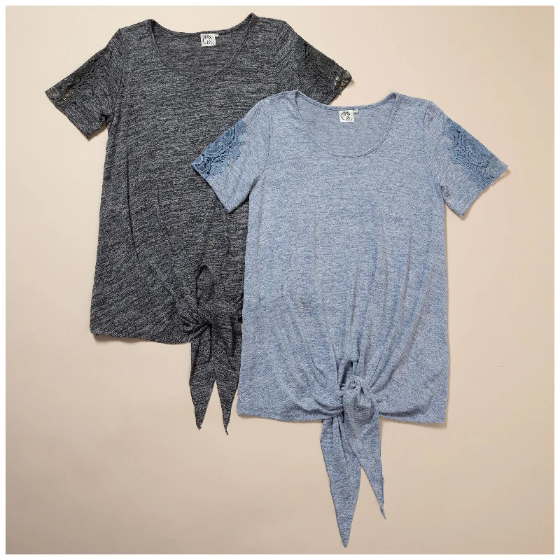 - Deodorizing cat litter tofu litterTie Knot Lace Short Sleeve Shirt
