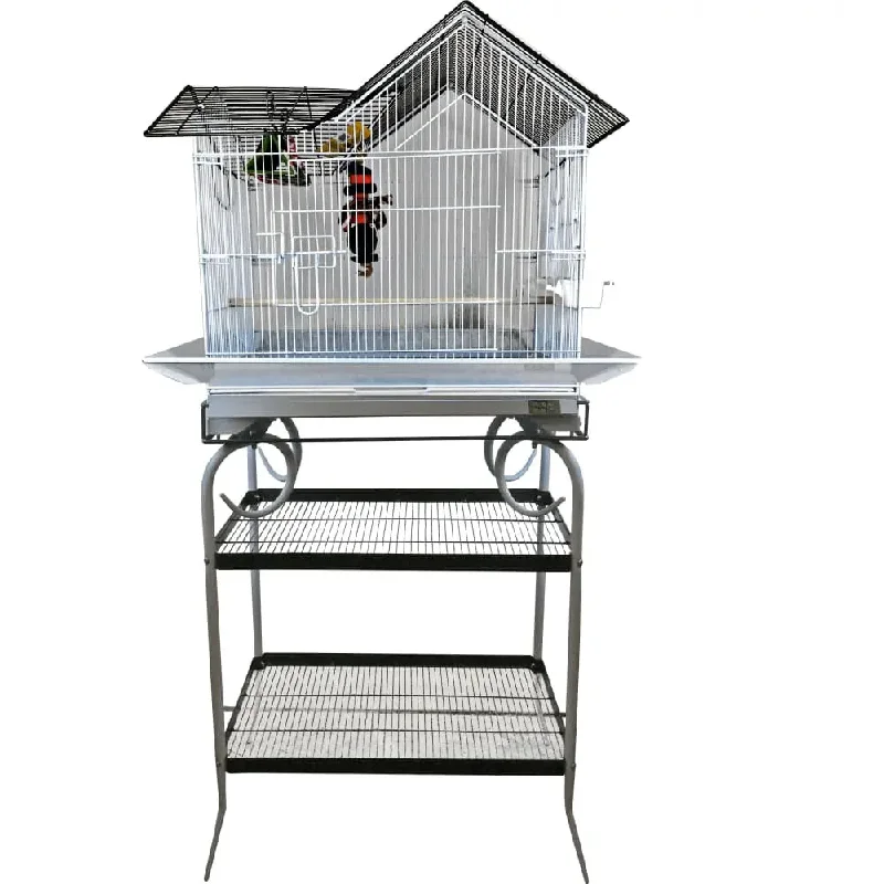 - Rabbit grass rack to prevent waste food boxHouse Top Bird Cage with Stand for Canary Cockatiel Parakeet Lovebird Finch