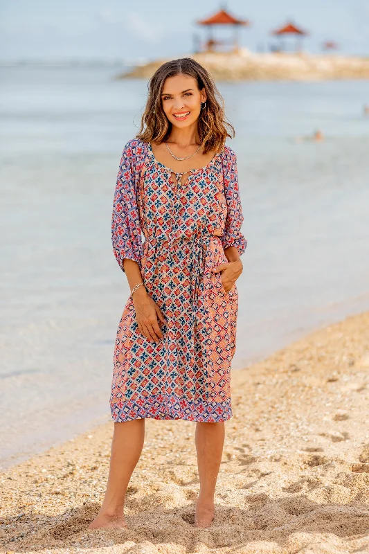 - Degradable pet feces bagKelud Crisscross Printed Rayon Tunic-Style Dress Crafted in Bali