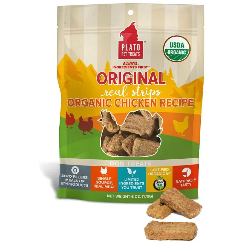 Pet ProductsPlato Original Real Strips Organic Chicken Dog Treats