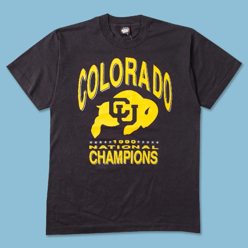 - Dog disposable foam shower gel1990 Colorado National Champions T-Shirt Large