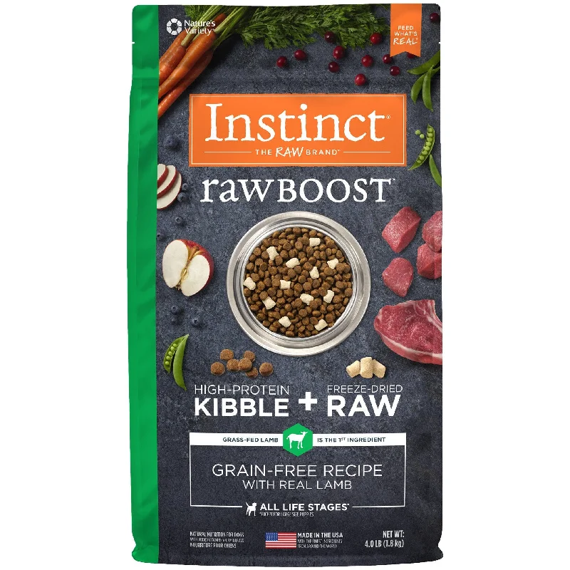 - Special food for puppiesNature's Variety Instinct® Raw Boost® Grain-Free Recipe with Real Lamb - Special food for puppiesNature's Variety Instinct® Raw Boost® Grain-Free Recipe with Real Lamb
