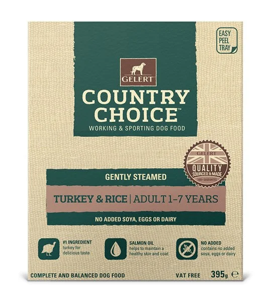 - Pet tear stain cleaning wipesCountry Choice Tray Turkey 395g