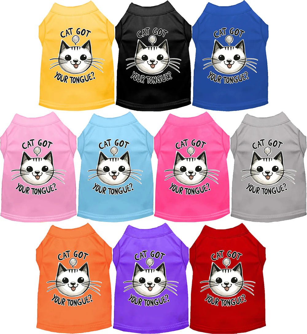 Large dog clothesCat Got Your Tongue Screen Print Dog Shirt in Many Colors