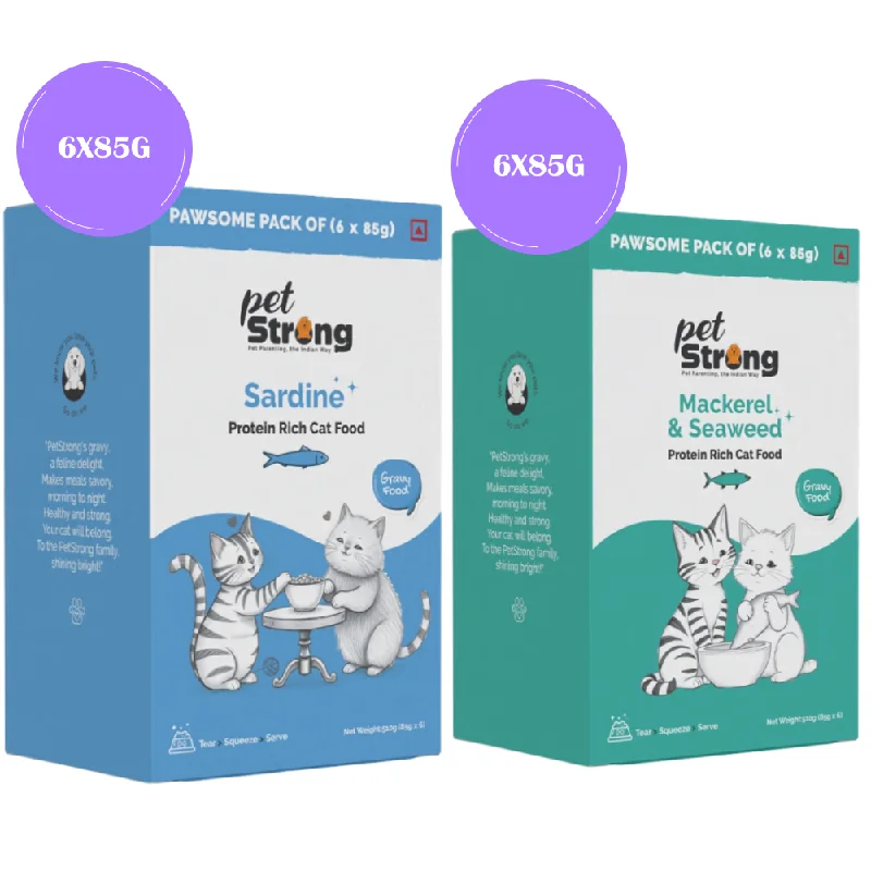 - Pet diabetes prescription foodPetStrong Sardine & Mackerel and Seaweed in Gravy Cat Wet Food Combo