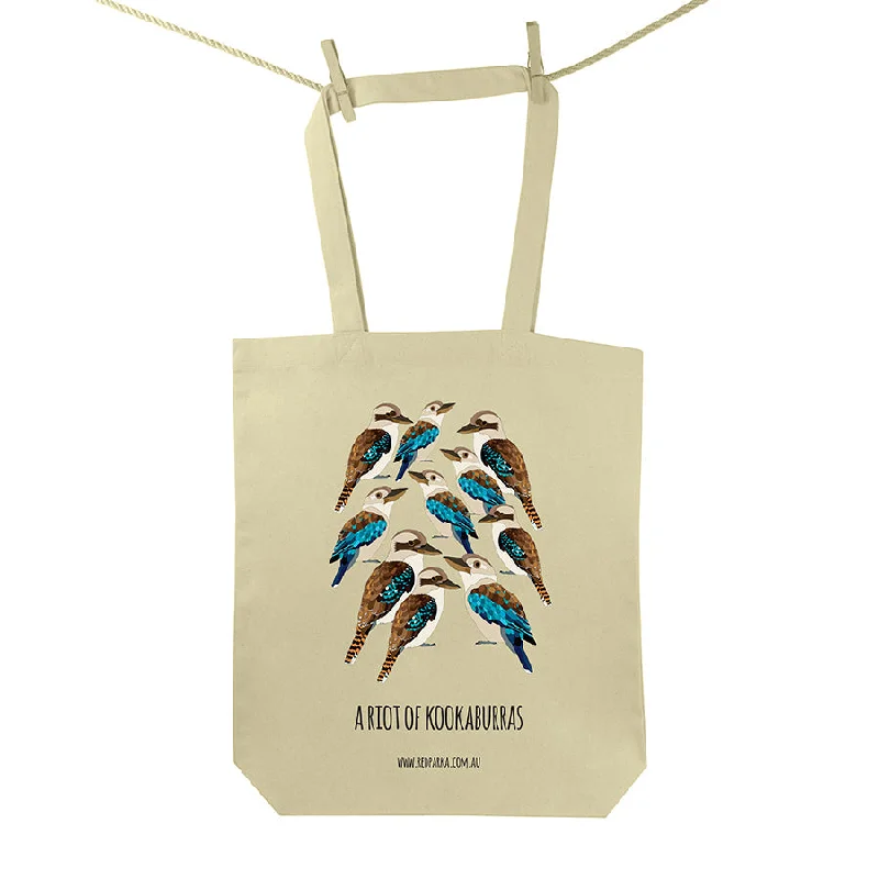 - Foldable and portable cat bagRiot of Kookaburras Tote Bag