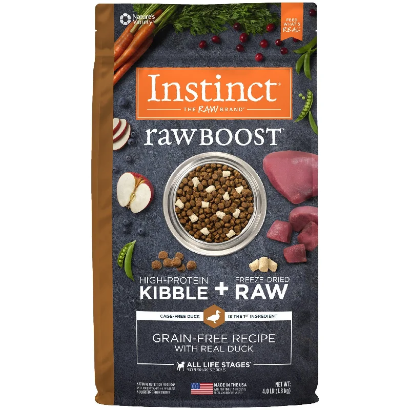 - Dog food for pregnancy and lactationNature's Variety Instinct® Raw Boost® Grain-Free Recipe with Real Duck - Dog food for pregnancy and lactationNature's Variety Instinct® Raw Boost® Grain-Free Recipe with Real Duck