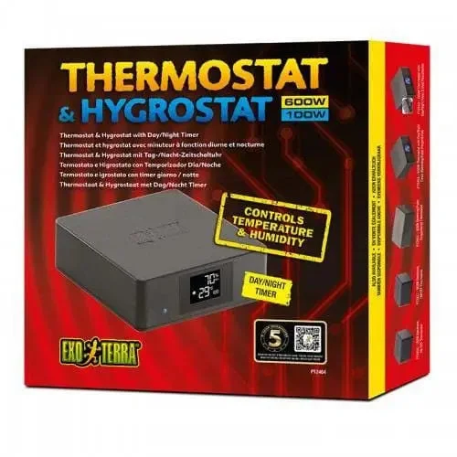 - Foldable and portable cat bagExo Terra Thermostat (600W) & Hygrostat (100W) with Day/Night timer - Foldable and portable cat bagExo Terra Thermostat (600W) & Hygrostat (100W) with Day/Night timer