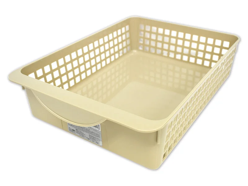 - Rabbit grass rack to prevent waste food boxRecycled plastic basket (Beige A4)
