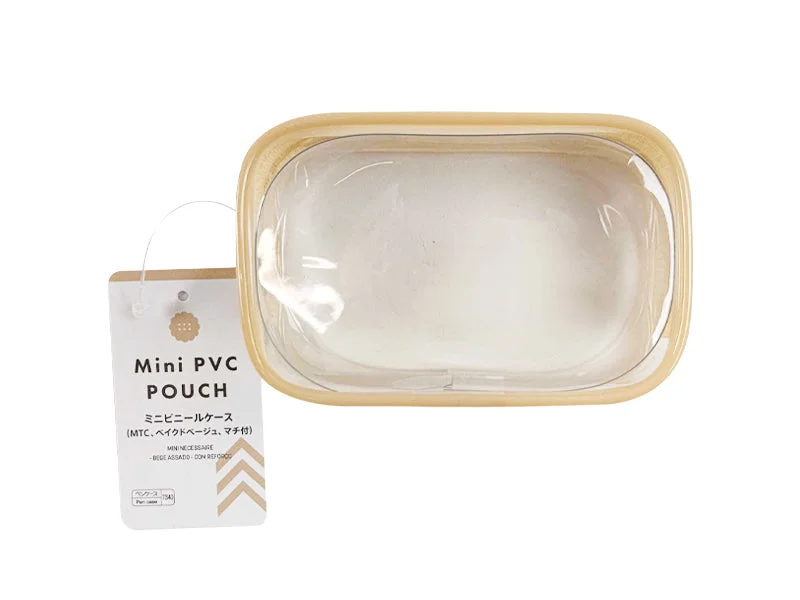 - Organic cotton dog bibsMini PVC pouch-MTC Baked beige with gusset -