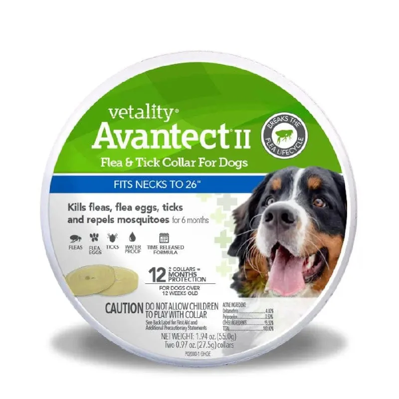- ​​Pet toys under    yuanVetality Avantect II Flea & Tick Collar for Dogs 2 ct