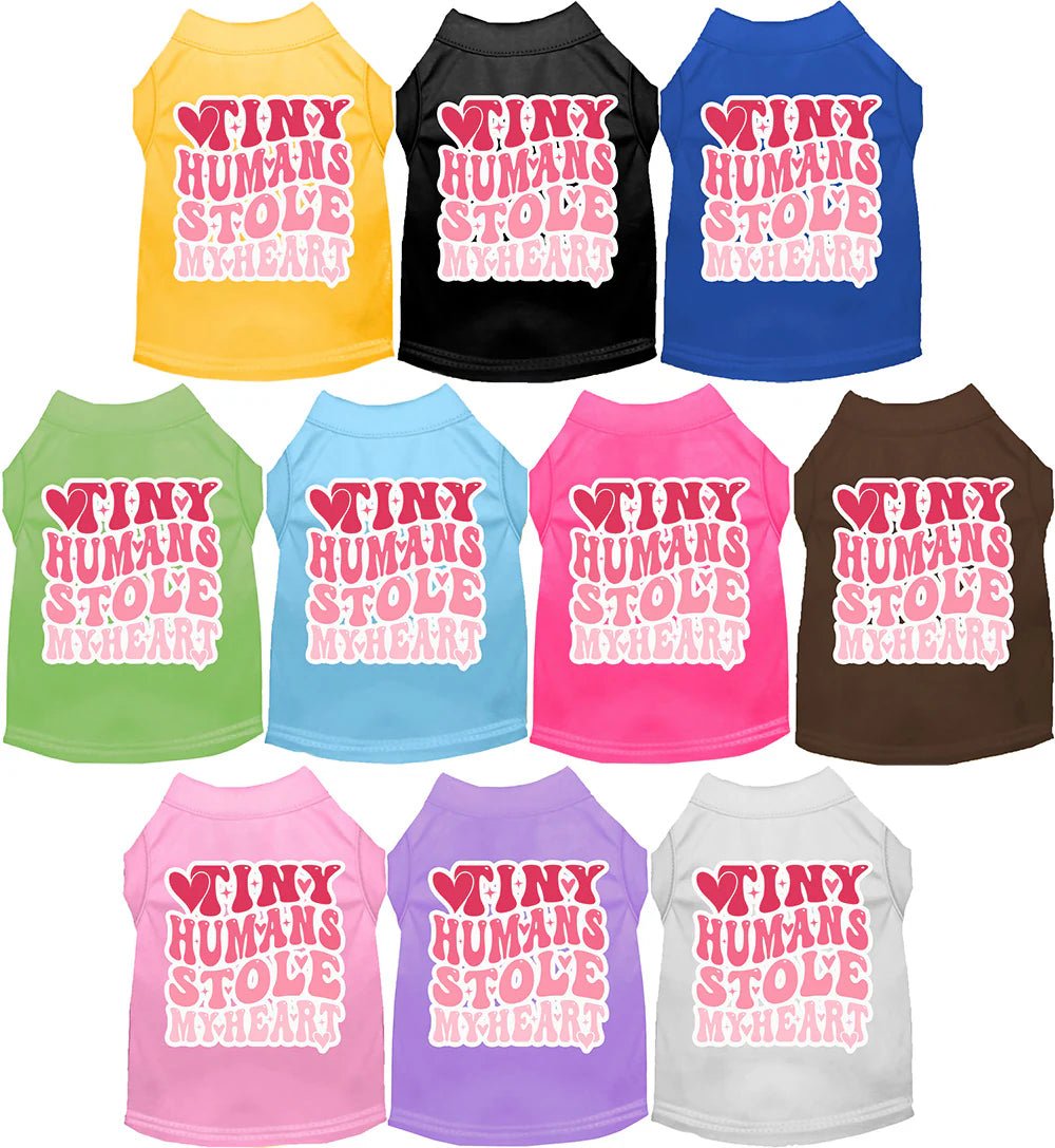 Pet lace clothesTiny Humans Stole My Heart Screen Print Dog Shirt in Many Colors
