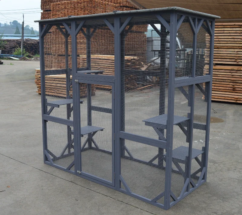 Pet ProductsYES4PETS XXL Pet Cat Bird Shelter Condo with Escape Door Wooden Kitten Cage House