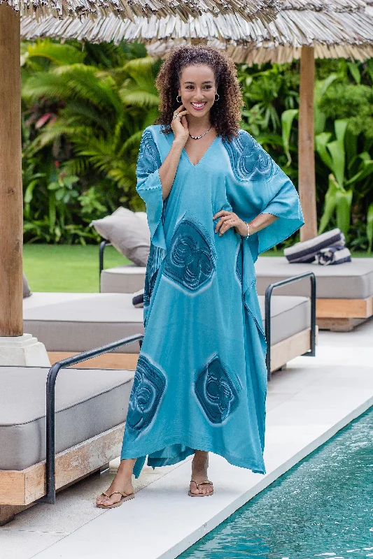- Cat hair ball removal and hair removal creamFloating Blue Hand-Painted Rayon Caftan from Bali - Cat hair ball removal and hair removal creamFloating Blue Hand-Painted Rayon Caftan from Bali