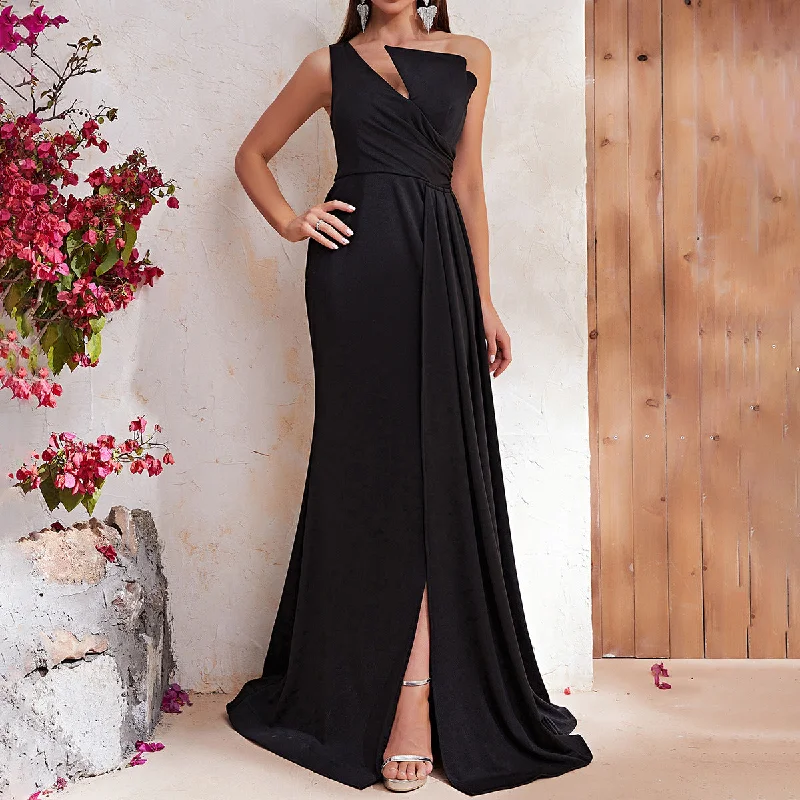 NiDELL New Products in Stock Evening Dress Can Be Worn on Weekdays Elegant Sleeveless Prom Evening Dress Slit Dress-Mgt537