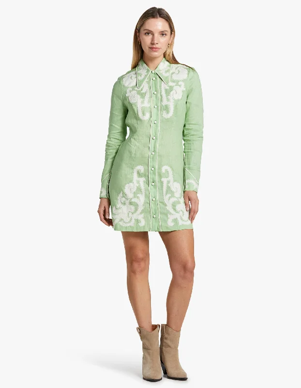 Ruby Applique Mini Dress - Mint