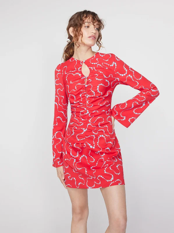 Helga Watermelon Trail Print Mini Dress