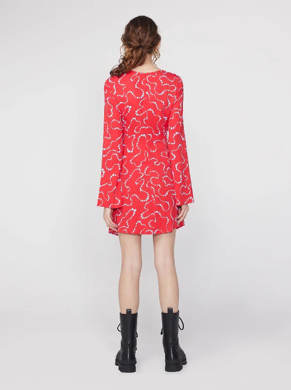 Helga Watermelon Trail Print Mini Dress