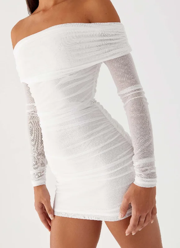 Liquid Spirit Mini Dress - White